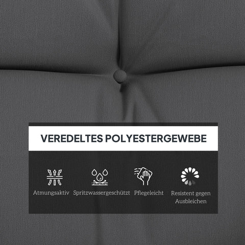 Rootz 4 Set Seat Cushion - Chair Pad - Water-Repellent Cushion - Comfort Design - 150x50x10cm - Grey