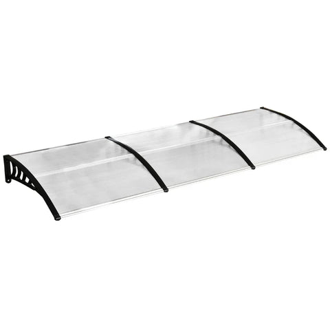 Rootz Canopy - Sun And Rain Protection - Awning For Doors - Including Wall Bracket - Polycarbonate - Aluminum Alloy - White - 295x90 cm