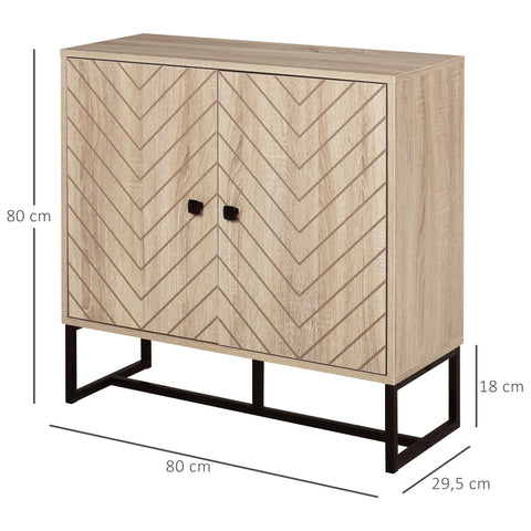 Rootz Buffet Cabinet - Sideboard - Storage Unit - Modern Design - 80L x 29.5W x 80H cm - Ample Storage & Durable MDF