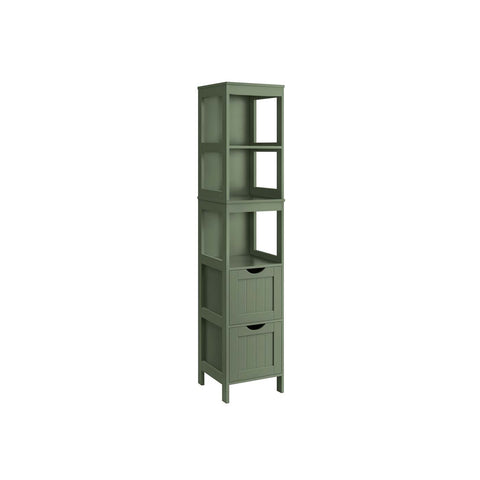 Rootz Bathroom Cabinet - Storage Organizer - MDF Cupboard - Space Saving - 30cm x 30cm x 141.5cm -Green