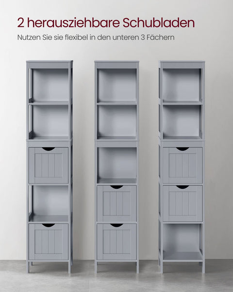 Rootz Tall Cabinet - Storage Cabinet - Dove Gray - MDF - 30cm x 30cm x 141.5cm - Lightweight - Sturdy - Easy Assembly