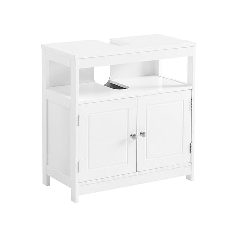 Rootz Matte White Washbasin Cabinet - Bathroom Cabinet - Under Sink Storage - Maximize Space - 60 x 30 x 60 cm