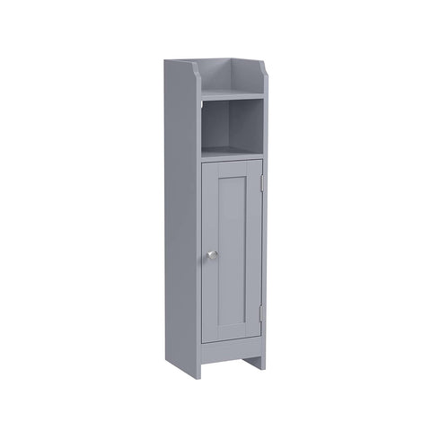 Rootz Narrow Bathroom Cabinet - Storage Cabinet - Organizer - MDF Material - Mystical Gray - 20cm x 18cm x 80cm - Lightweight - Adjustable Shelves - Easy Assembly