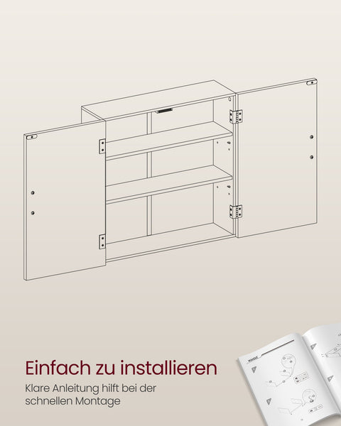 Rootz Dove Gray Bathroom Cabinet - Storage Organizer - MDF Furniture - 18cm x 60cm x 60cm - Lightweight - Easy Assembly