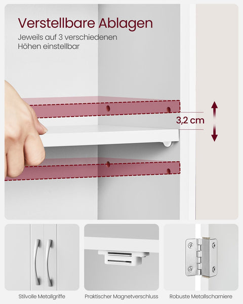 Rootz Bathroom Cabinet - MDF Storage Unit - Organizer - Space-saving - 30cm x 60cm x 60cm