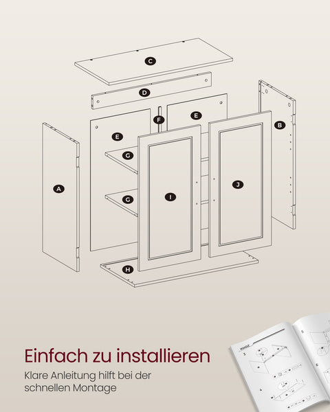 Rootz Bathroom Cabinet - MDF Storage Unit - Organizer - Space-saving - 30cm x 60cm x 60cm
