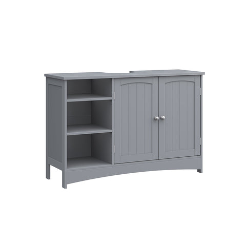 Rootz Dove Gray Sink Base Cabinet - Bathroom Vanity - Storage Organizer - MDF Material - Chrome Plated Handles - Spacious Interior - Easy Assembly - 30cm x 90cm x 60cm