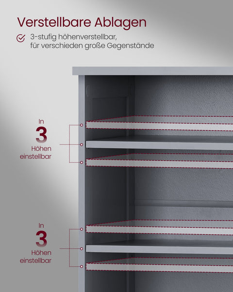 Rootz Dove Gray Sink Base Cabinet - Bathroom Vanity - Storage Organizer - MDF Material - Chrome Plated Handles - Spacious Interior - Easy Assembly - 30cm x 90cm x 60cm