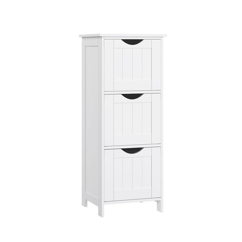 Rootz Storage Cabinet 3 Drawer Unit - Organizer - White Chest - Versatile Use - 32cm x 30cm x 81cm