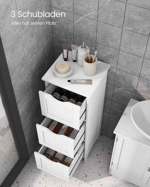 Rootz Storage Cabinet 3 Drawer Unit - Organizer - White Chest - Versatile Use - 32cm x 30cm x 81cm