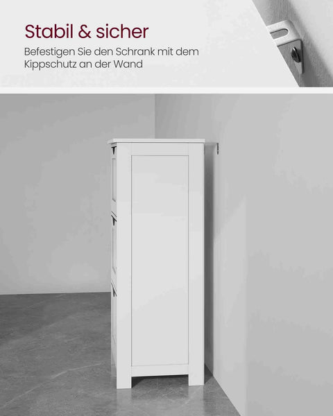 Rootz Storage Cabinet 3 Drawer Unit - Organizer - White Chest - Versatile Use - 32cm x 30cm x 81cm
