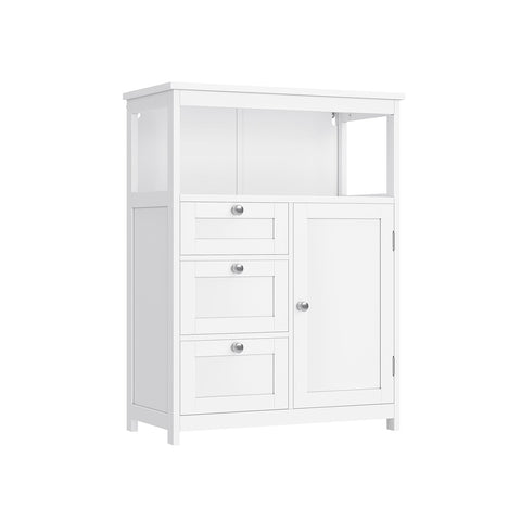 Rootz White Bathroom Cabinet - Storage Unit - Organizer - MDF Material - 90kg Load Capacity - 30cm x 60cm x 80cm