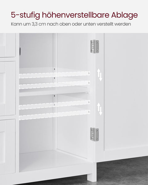 Rootz White Bathroom Cabinet - Storage Unit - Organizer - MDF Material - 90kg Load Capacity - 30cm x 60cm x 80cm