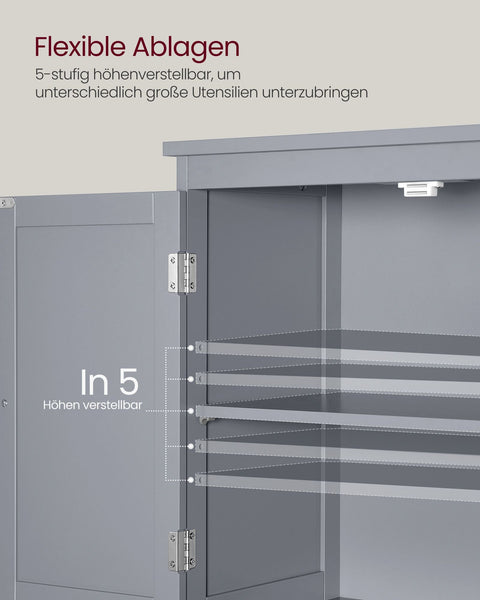 Rootz Dove Gray Bathroom Cabinet - Storage Unit - Organizer - MDF Material - Spacious Design - Easy Assembly - 30cm x 60cm x 110cm