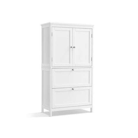 Rootz Bathroom Cabinet - Storage Unit - Organizer - MDF - 30cm x 60cm x 110cm - Classic White - Anti-tip - 136kg max capacity