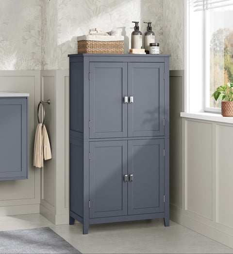 Rootz Bathroom Cabinet - Storage Unit - Organizer - Adjustable Shelves -  Grey MDF - 30cm x 60cm x 110cm