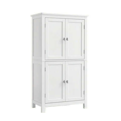 Rootz Bathroom Cabinet - Storage Unit - Organizer - Space Saving - MDF White - 30 x 60 x 110 cm