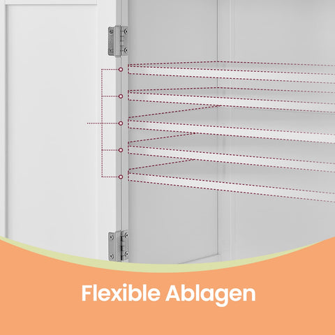 Rootz Bathroom Cabinet - Storage Unit - Organizer - Space Saving - MDF White - 30 x 60 x 110 cm