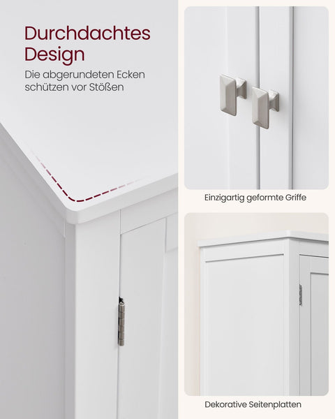 Rootz Bathroom Cabinet - Storage Organizer - Classic White Cabinet - Durable MDF - 30cm x 60cm x 110cm