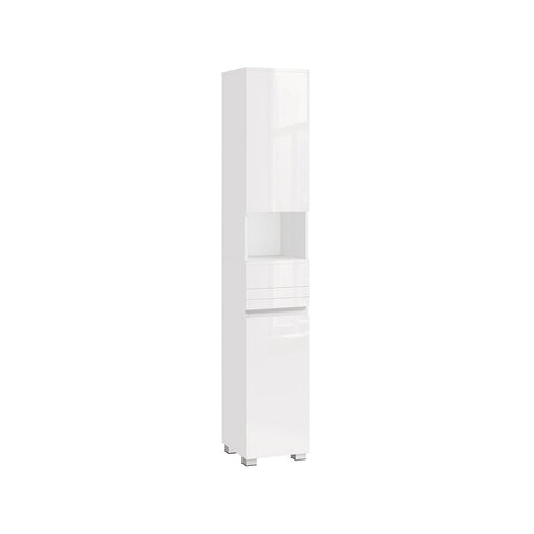 Rootz Classic White Bathroom Cabinet - Storage Unit - MDF Furniture - 10kg Load Capacity - 30cm x 30cm x 170cm