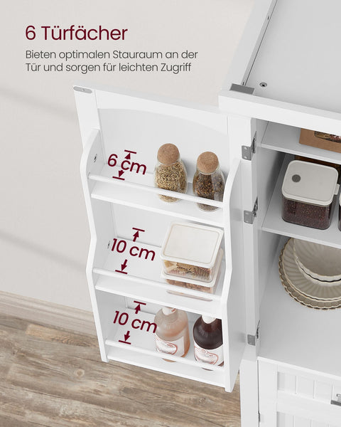 Rootz Kitchen Cupboard - Storage Cabinet - Pantry Organizer - Space Saving - 40 x 76 x 182.1cm