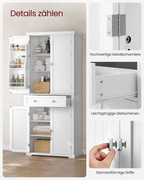 Rootz Kitchen Cupboard - Storage Cabinet - Pantry Organizer - Space Saving - 40 x 76 x 182.1cm