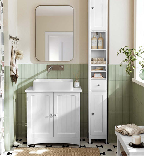 Rootz Bathroom Cabinet - Storage Unit - Space Saver - Max 45kg Load - 19.5cm x 21.4cm x 180cm