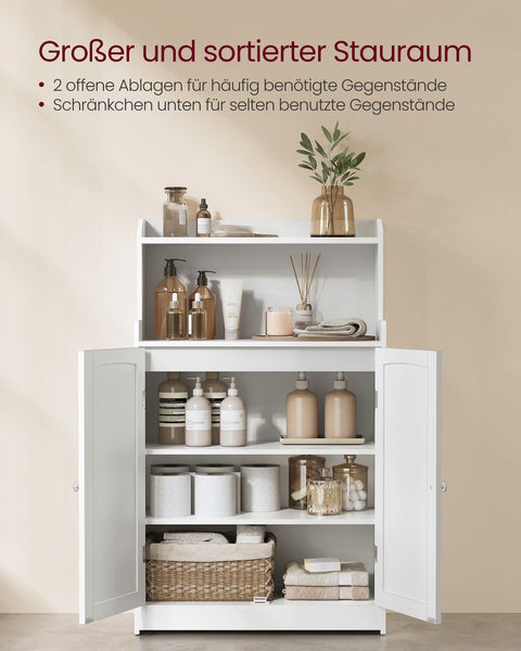 Rootz Bathroom Cabinet - Storage Cabinet - Organizer  White MDF - 30cm x 60cm x 100cm