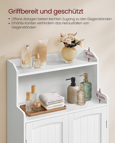 Rootz Bathroom Cabinet - Storage Cabinet - Organizer  White MDF - 30cm x 60cm x 100cm