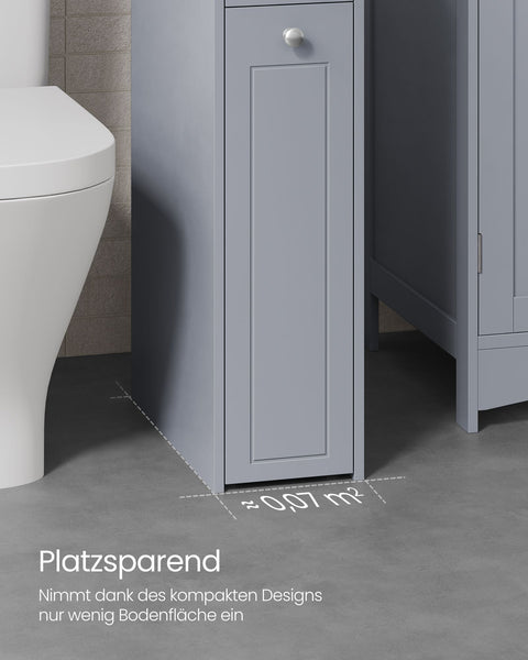 Rootz Narrow Bathroom Cabinet - Storage Unit - Bathroom Organizer - Space Saving - 40cm x 18cm x 70cm