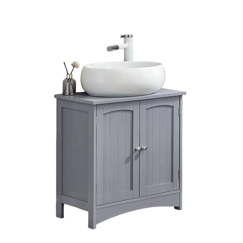 Rootz Sink Cabinet - Vanity Unit - Base Cabinet - Space-Saving MDF - 30 x 60 x 60 cm -  Grey