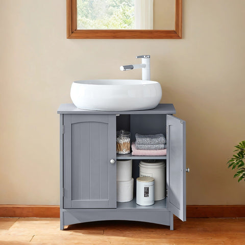 Rootz Sink Cabinet - Vanity Unit - Base Cabinet - Space-Saving MDF - 30 x 60 x 60 cm -  Grey