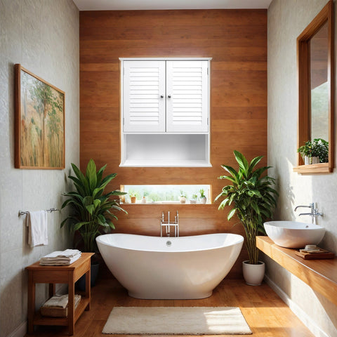 Rootz Bathroom Wall Cabinet - Medicine Cabinet - Adjustable Shelf - White Elegance & Easy Access - 60cm x 20cm x 70cm