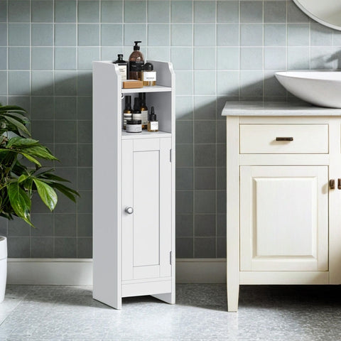 Rootz Bathroom Cabinet - Small Storage - Narrow Standing Unit - Space Saver - 18cm x 20cm x 80cm
