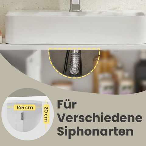 Rootz Sink Cabinet - Base Cabinet - Bathroom Cabinet - Space-Saving Storage - 30cm x 90cm x 60cm