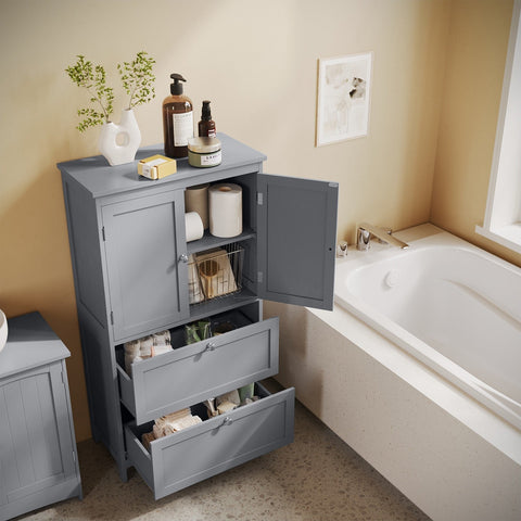 Rootz Bathroom Cabinet - Kitchen Cupboard - Storage Unit - Max Stability - 30 x 60 x 110 cm