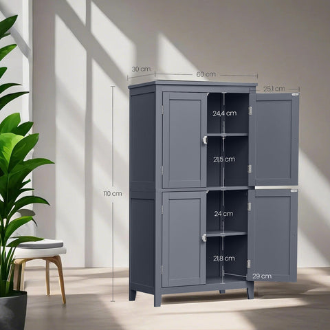 Rootz Bathroom Cabinet - Kitchen Cupboard - Storage Unit - Ample Space - 30x60x110cm