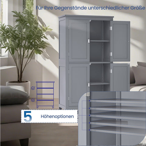 Rootz Bathroom Cabinet - Kitchen Cupboard - MDF Storage Unit - Space-saving Design - 30 x 60 x 110 cm