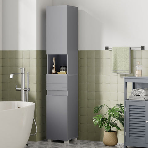 Rootz Bathroom Cabinet - Bathroom Furniture - Storage Unit - Space-Saving Design - 30 x 30 x 170 cm