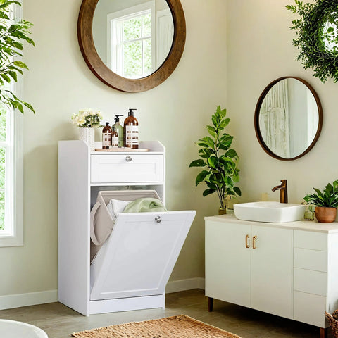 Rootz Bathroom Cabinet - Storage Unit - White Organizer - Durable MDF - 40 x 40 x 80 cm