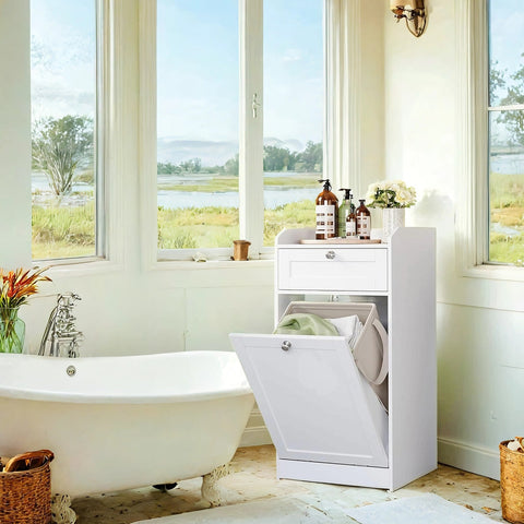 Rootz Bathroom Cabinet - Storage Unit - White Organizer - Durable MDF - 40 x 40 x 80 cm