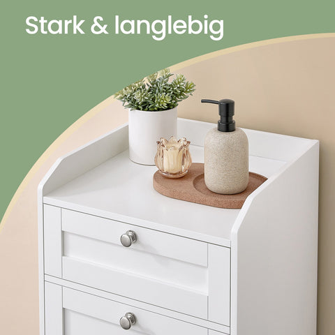 Rootz Bathroom Cabinet - Storage Unit - White Organizer - Durable MDF - 40 x 40 x 80 cm