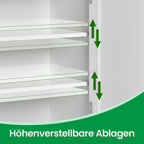 Rootz Bathroom Cabinet - Bathroom Storage - 2-Door Closet - Adjustable Shelves - MDF - 30 x 60 x 100 cm