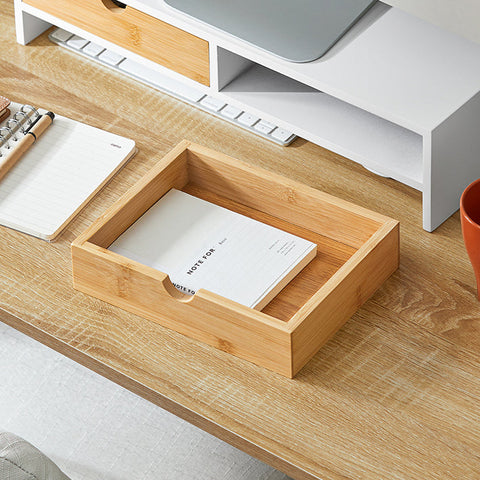 Rootz Monitor Stand Riser - Computer Stand - Desk Organizer - MDF Material - 47cm x 11cm x 18cm - Perfect Height - Space-saving