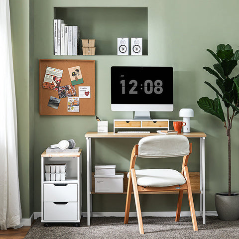 Rootz Monitor Stand Riser - Computer Stand - Desk Organizer - MDF Material - 47cm x 11cm x 18cm - Perfect Height - Space-saving