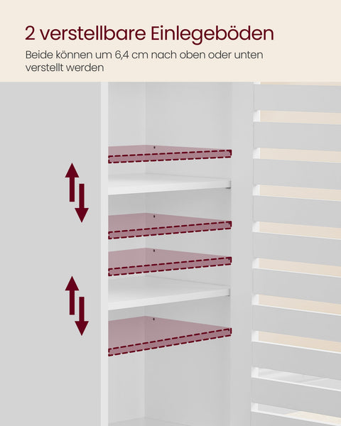 Rootz Tall Cabinet - Storage Unit - Organizer - 3 Open Compartments - White - 30cm x 40cm x 167cm
