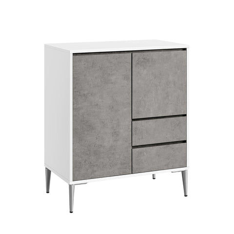 Rootz Storage Cabinet - Chipboard Cupboard - Organizer - Spacious - Sturdy - Stylish - Concrete Gray - 40cm x 70cm x 85cm