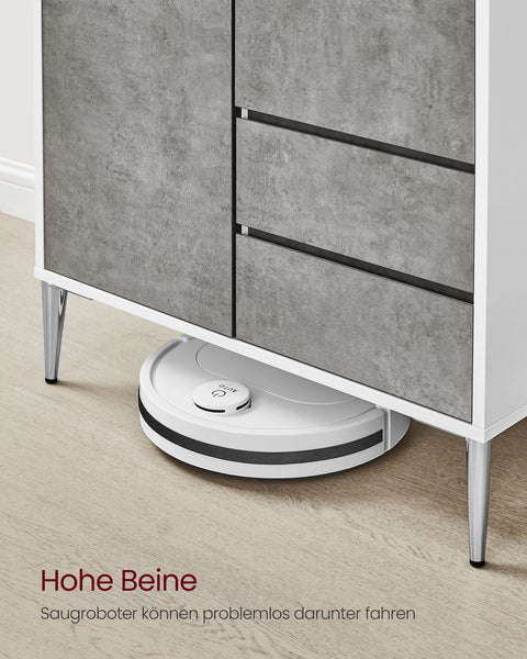 Rootz Storage Cabinet - Chipboard Cupboard - Organizer - Spacious - Sturdy - Stylish - Concrete Gray - 40cm x 70cm x 85cm