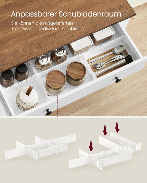 Rootz Cake Cabinet - Buffet Storage - Sideboard - Durable MDF - White & Brown - 40 x 80 x 80 cm