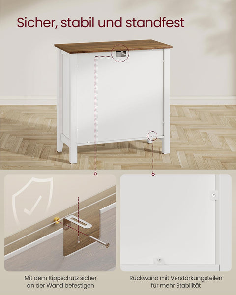 Rootz Cake Cabinet - Buffet Storage - Sideboard - Durable MDF - White & Brown - 40 x 80 x 80 cm